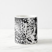 Leopard Head Pop Art Moderne Sjabloon Dieren Koffiemok (Center)