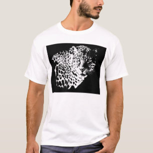 Leopard Head Pop Art Trendy Sjabloon Elegant Manne T-shirt
