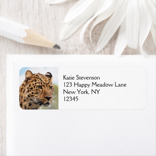Leopard Head Portrait Etiket (Insitu)