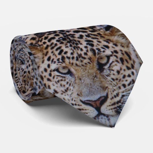 Leopard Head Stropdas (Opgerold)