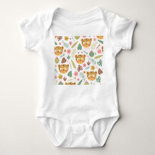 Leopard Head Tropische Planten Romper (Voorkant)