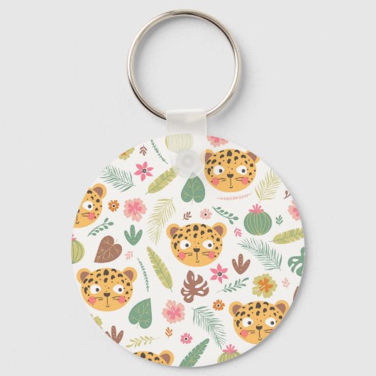 Leopard Head Tropische Planten Sleutelhanger (Voorkant)