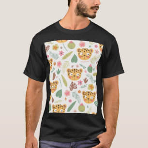 Leopard Head Tropische Planten T-shirt