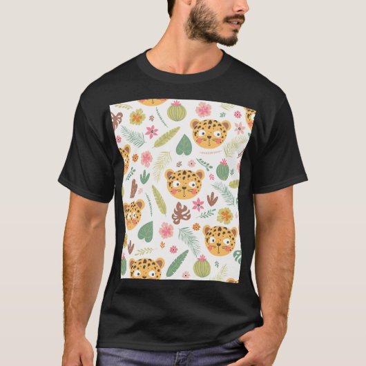 Leopard Head Tropische Planten T-shirt (Voorkant)