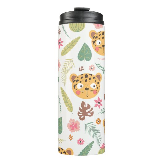 Leopard Head Tropische Planten Thermosbeker (Voorkant)
