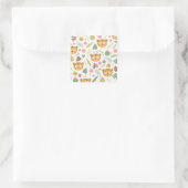 Leopard Head Tropische Planten Vierkante Sticker (Tas)