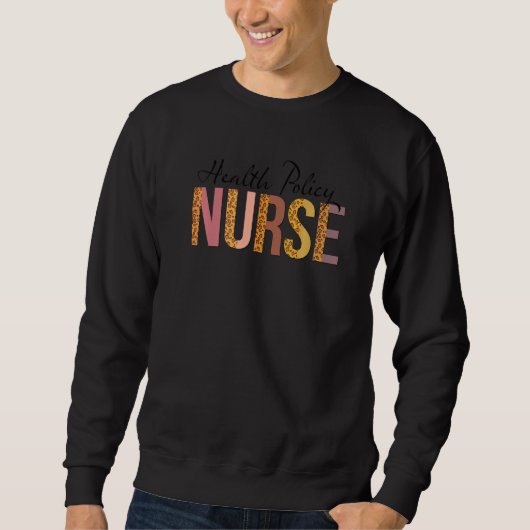 Leopard Health Policy Nurse Print For Nursing Stud Trui (Voorkant)