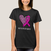 Leopard Heart Breast Reconstruction Awareness Pink T-shirt (Voorkant)