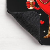 Leopard Heart Drinking Coffee Valentines Day Women Muismat (Hoek)