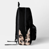 Leopard Heart Explorer: opwaarts & opwaarts zwart Bedrukte Rugzak (Links)