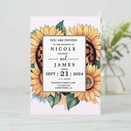 Leopard Heart Floral Kaart (Staand voorkant)