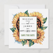 Leopard Heart Floral Save The Date (Voorkant)
