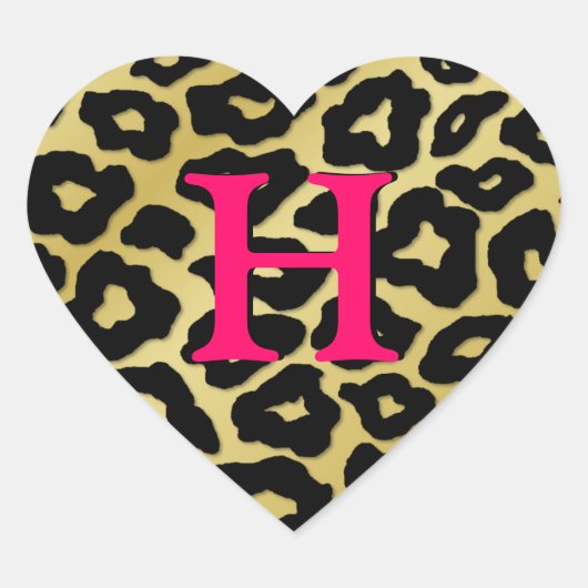  leopard Heart Hart Sticker (Voorkant)