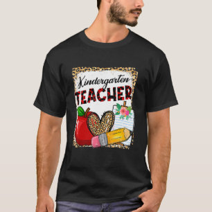 Leopard Heart Kindergarten Teaching Back T T-shirt