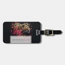 Leopard Heart Love Graffiti Art                    Bagagelabel