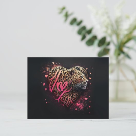 Leopard Heart Love Graffiti Art                    Briefkaart (Staand voorkant)