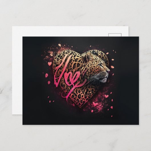 Leopard Heart Love Graffiti Art                    Briefkaart (Voorkant / Achterkant)