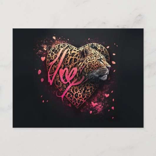 Leopard Heart Love Graffiti Art                    Briefkaart (Voorkant)