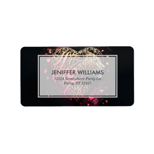 Leopard Heart Love Graffiti Art                    Etiket (Voorkant)