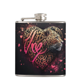 Leopard Heart Love Graffiti Art                    Heupfles