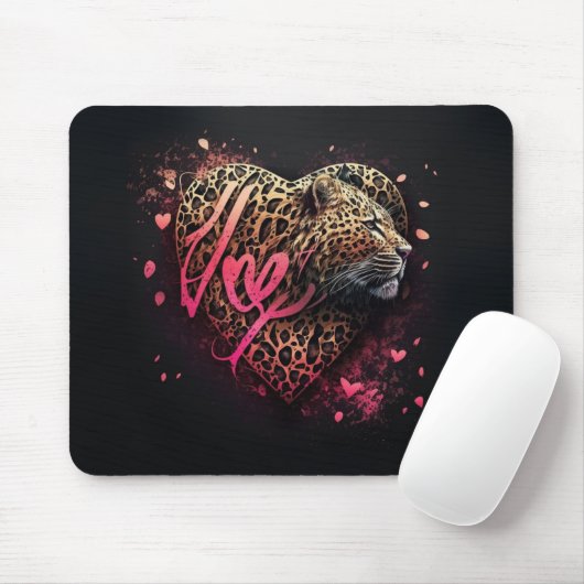 Leopard Heart Love Graffiti Art Muismat (Met muis)
