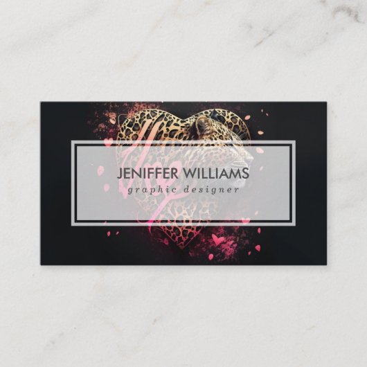 Leopard Heart Love Graffiti Art                    Visitekaartje (Voorkant)