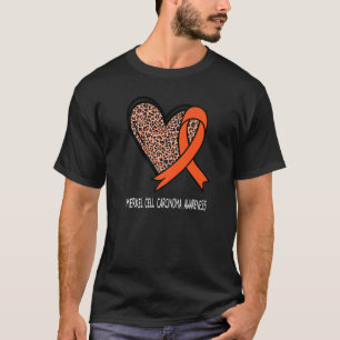 Leopard Heart Merkel Cell Carcinoma Awareness Oran T-shirt