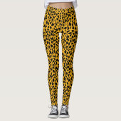 Leopard heart print yellow leggings (Voorkant)