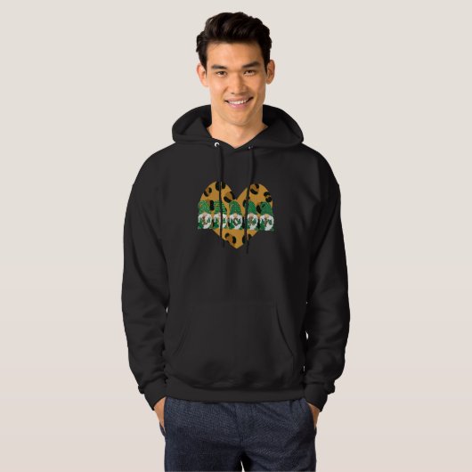 Leopard Heart Pset Gnomes St. Patricks Day Shamro Hoodie (Voorkant volledig)