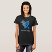 Leopard Heart Reactive Arthritis Awareness Blue Ri T-shirt (Voorkant volledig)