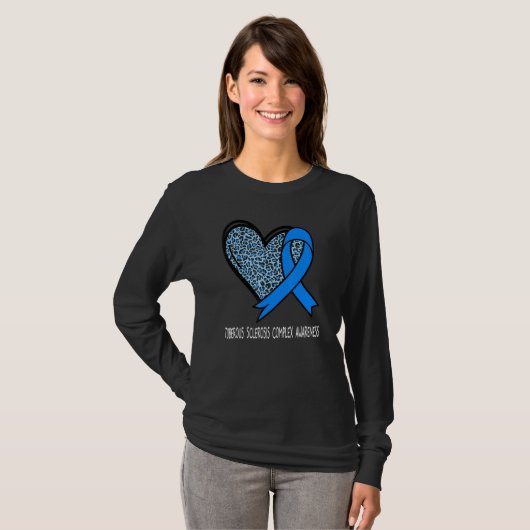 Leopard Heart Tuberous Sclerosis Complex Awareness T-shirt (Voorkant volledig)