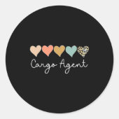 Leopard Hearts Matching Valentines Day For Cargo  Ronde Sticker (Voorkant)