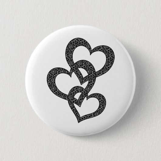 Leopard Hearts Ronde Button 5,7 Cm (Voorkant)