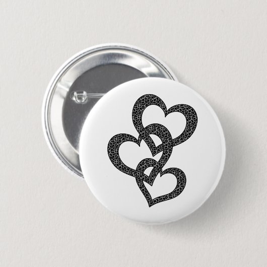 Leopard Hearts Ronde Button 5,7 Cm (Voorkant /achterkant)