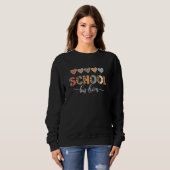 Leopard Hearts School Bus Driver Life First Day of Trui (Voorkant volledig)