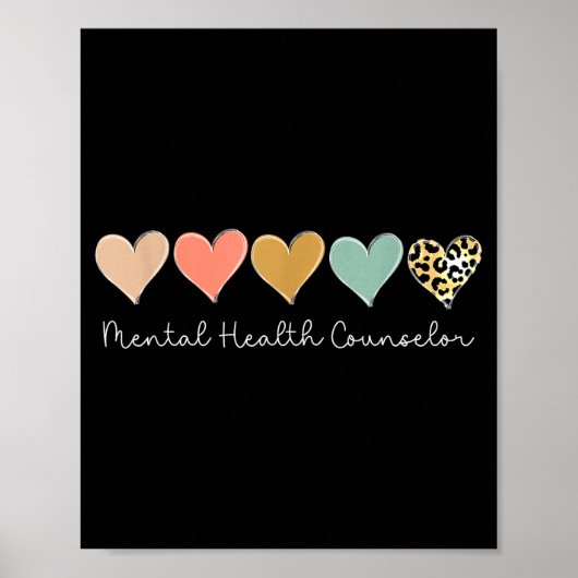 Leopard Hearts Valentine's Day For Mental Health C Poster (Voorkant)