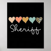 Leopard Hearts Valentines Day For Team Sheriff Va  Poster (Voorkant)
