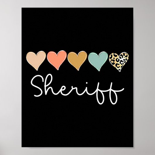 Leopard Hearts Valentines Day For Team Sheriff Va  Poster (Voorkant)