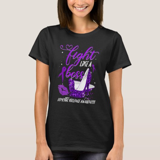 Leopard heels vecht als een brutaal huiselijk gewe t-shirt (Voorkant)