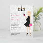 Leopard Heet Roze Zwanger Moeder Baby shower Kaart (Staand voorkant)