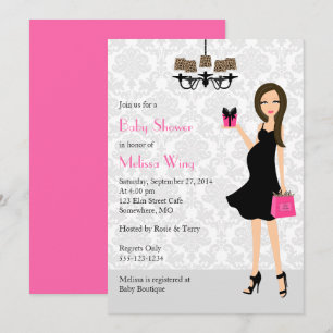 Leopard Heet Roze Zwanger Moeder Baby shower Kaart