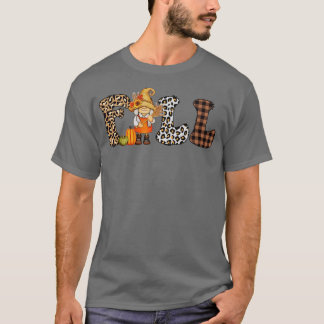 Leopard Herfst Cute Gnomen Thanksgiving Giften for T-shirt