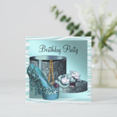 Leopard High Heel Schoenen Blauwgroen Blauw Verjaa Kaart (Staand voorkant)