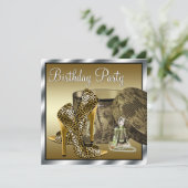 Leopard High Heel Schoenen Zwart Goud Vrouwen Verj Kaart (Staand voorkant)