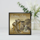 Leopard High Heel Schoenen Zwart Goud Vrouwen Verj Kaart (Staand voorkant)