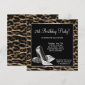 Leopard High Heel Shoe Vrouwen Verjaardag Kaart (Voorkant / Achterkant)