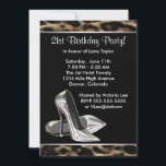 Leopard High Heels Vrouwen 21ste Verjaardagsfeest Kaart<br><div class="desc">Vrouw elegante luipaardprint en platina hakken luipaard print eenentwintigste verjaardag uitnodiging.</div>