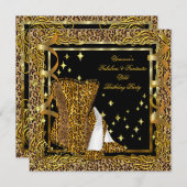 Leopard High Hiel Black Corset Birthday Kaart (Voorkant / Achterkant)