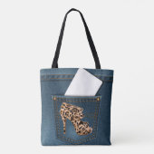 Leopard High Hiel & Blue Jean Pattern Pocket Jean. Tote Bag (Achterkant)