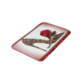 Leopard High Hiel & Red Rose Badmat (Gekanteld)